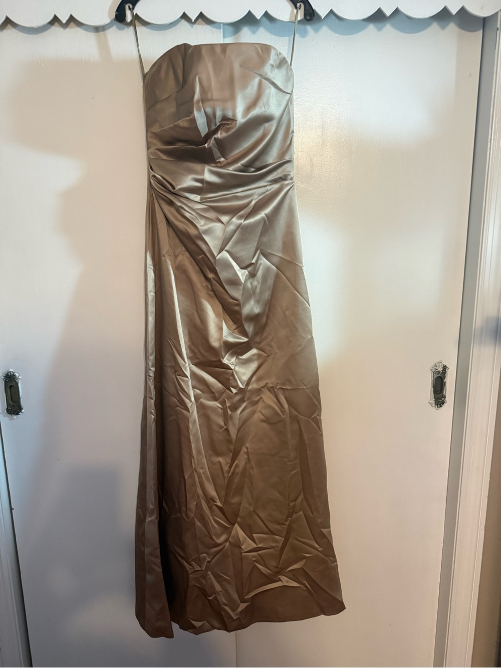 Strapless Evening Gown in Champagne Gold